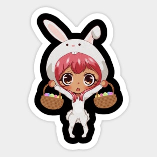 Funny Easter, Anime Rabbit Costume Sticker